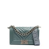 Borsa a mano da donna 100% Pvc FLAT S-DARK JEANS + OFF SILVER Marc Ellis