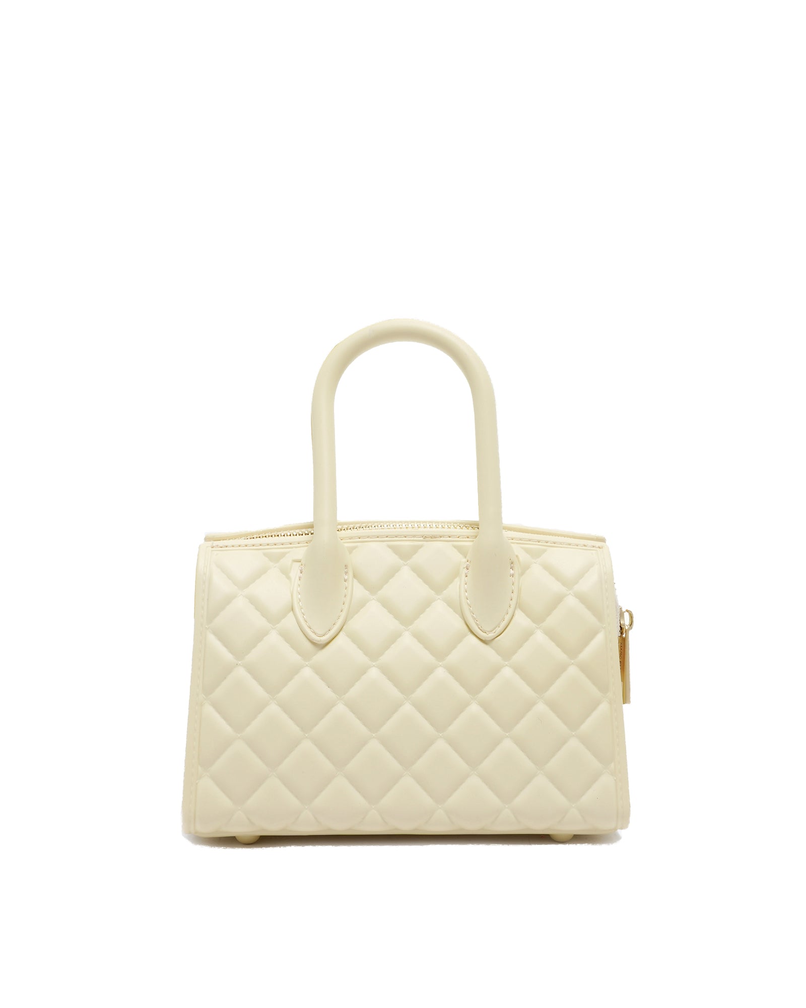 Borsa a mano da donna 100% PVC FLAT MINNY-BEIGE PRESTINE + OFF GOLD Marc Ellis