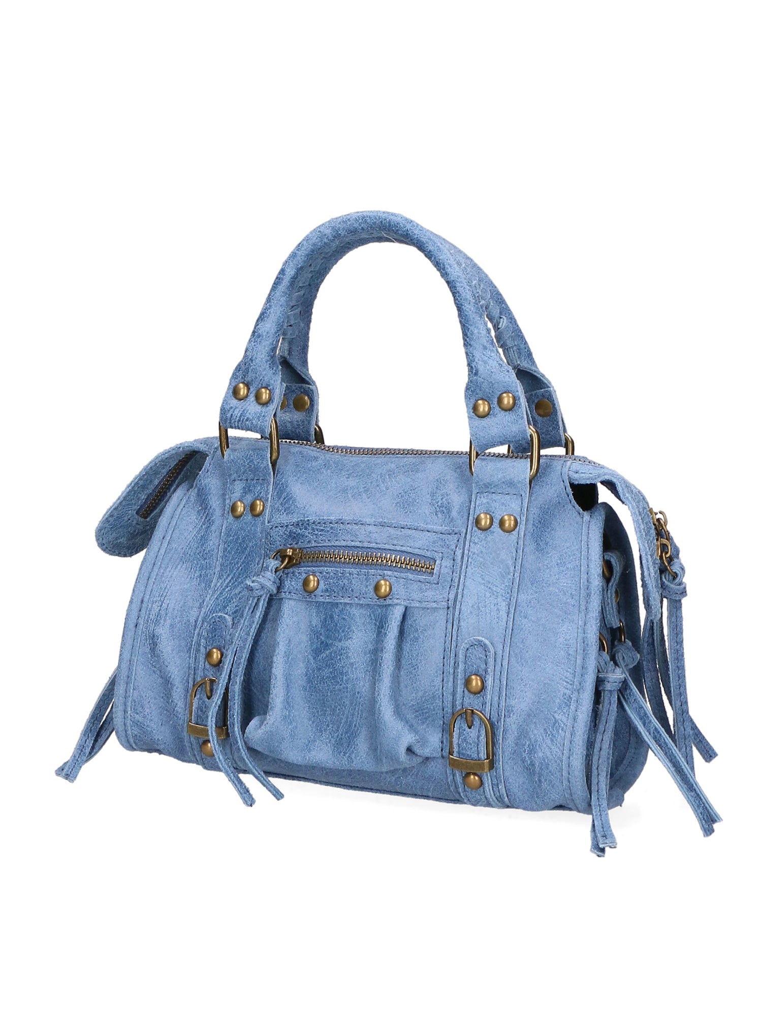 Erisia Borsa a spalla da donna Vera pelle 06091-BLU JEANS Gave Lux