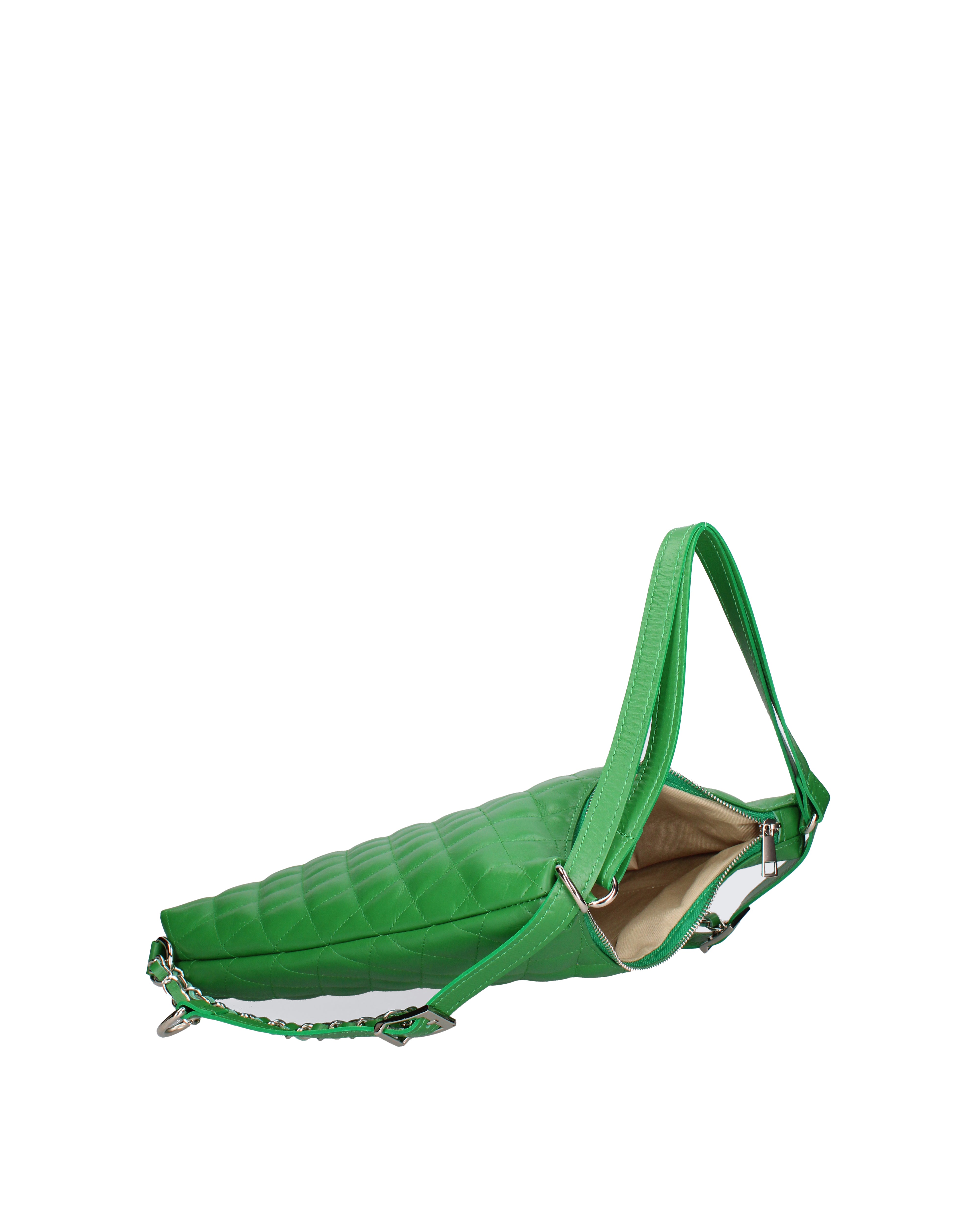 Borsa a spalla convertibile in zaino Vera pelle 07144-S47 VERDE MELA Roberta Rossi