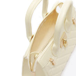Borsa a mano da donna 100% PVC FLAT MINNY-BEIGE PRESTINE + OFF GOLD Marc Ellis