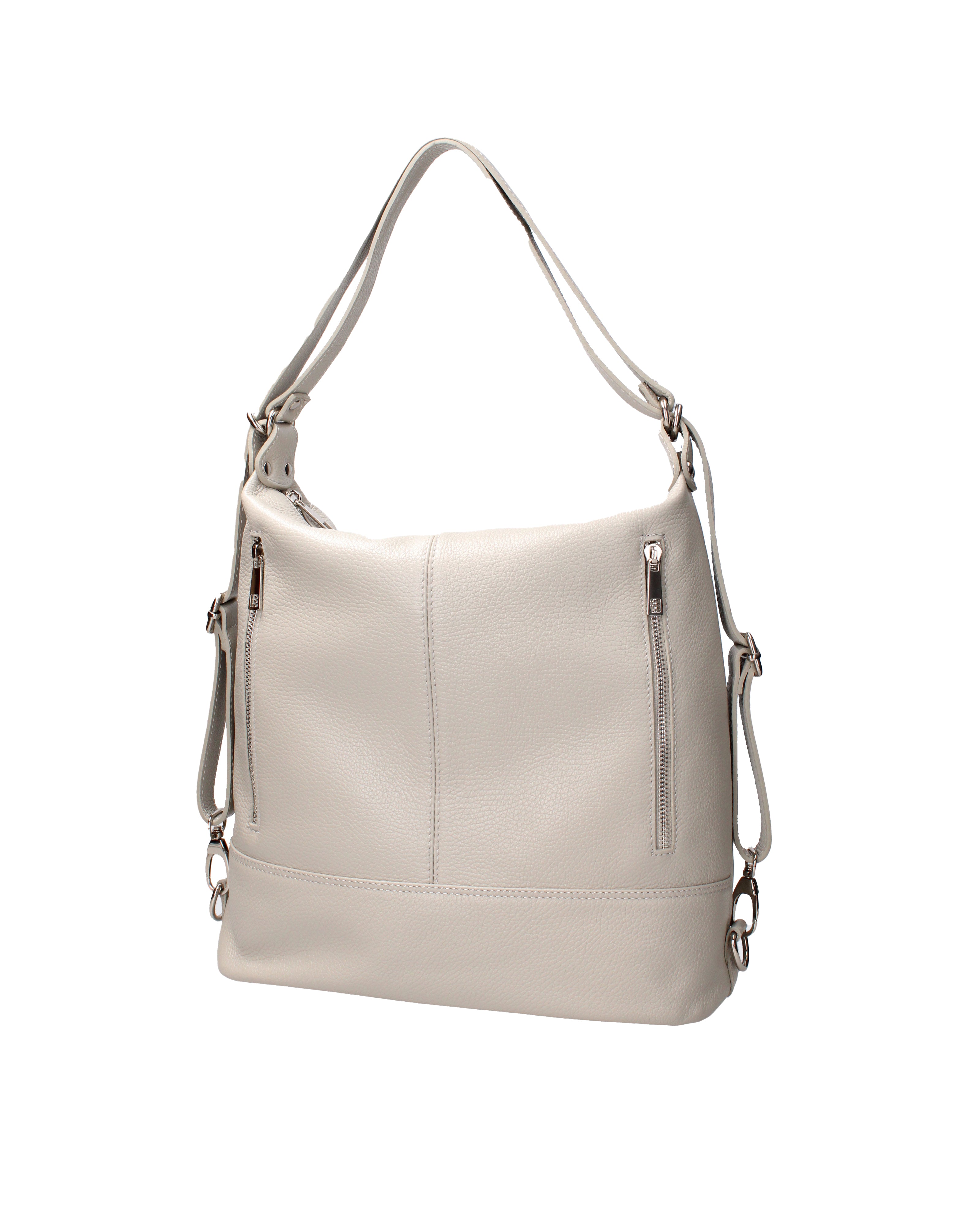Vera pelle 07135-D86 GRIGIO PERLA Borsa a spalla convertibile Anjelica Viola Castellani