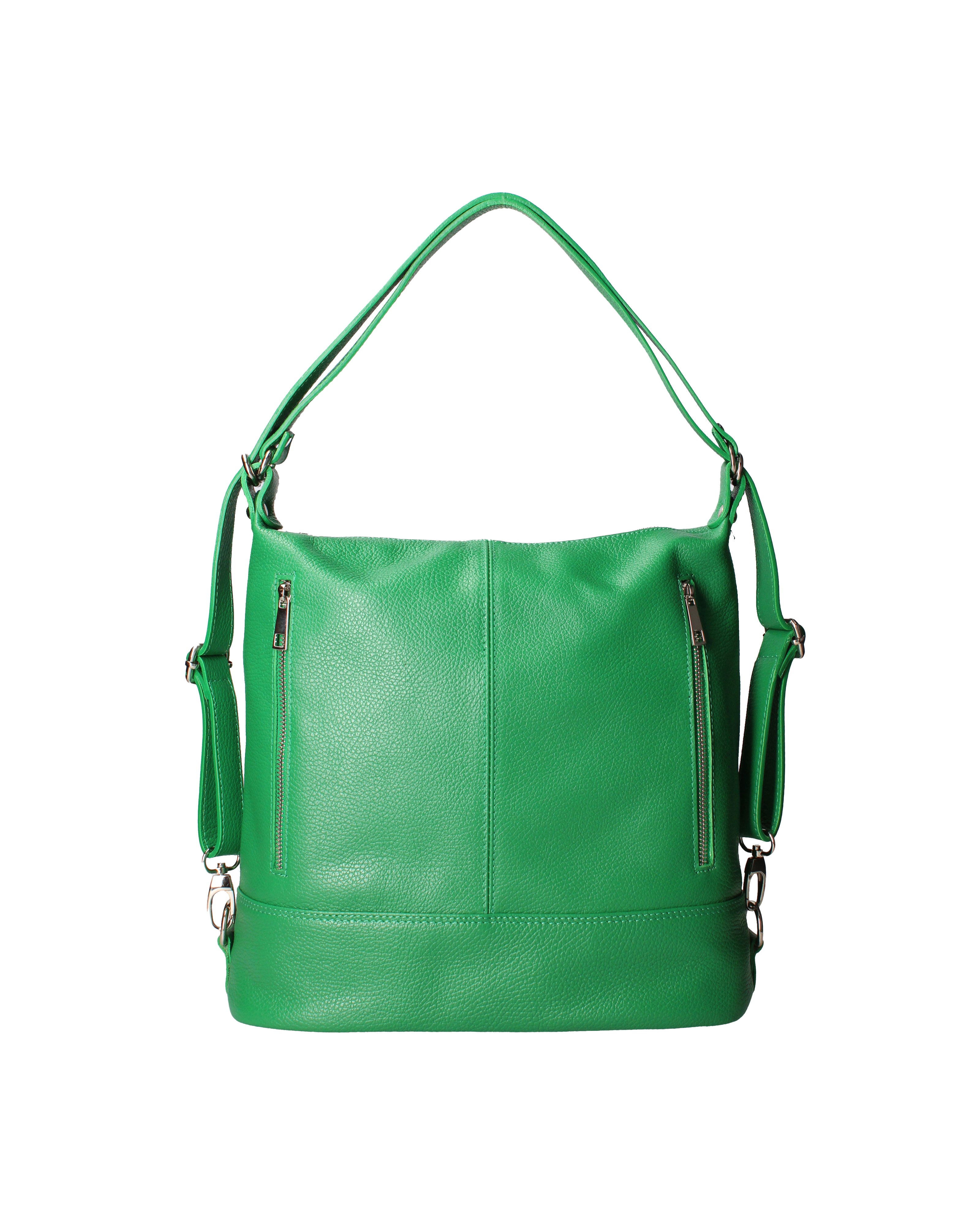 Vera pelle 07135-D47 VERDE MELA Borsa a spalla convertibile Anjelica Viola Castellani