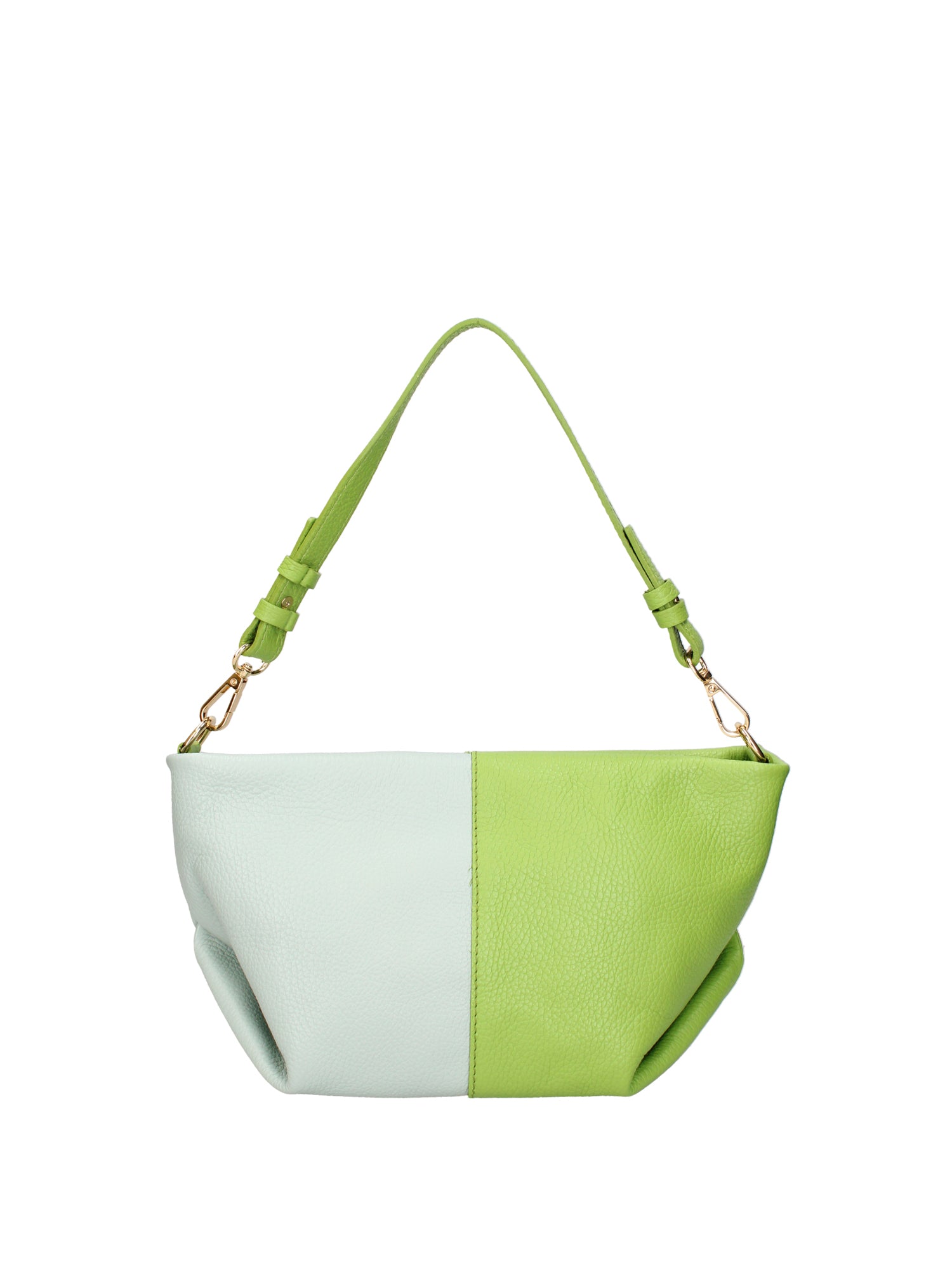 Borsa a spalla da donna Vera pelle 07165-D12 KIWI+D102 CIELO Roberta Rossi