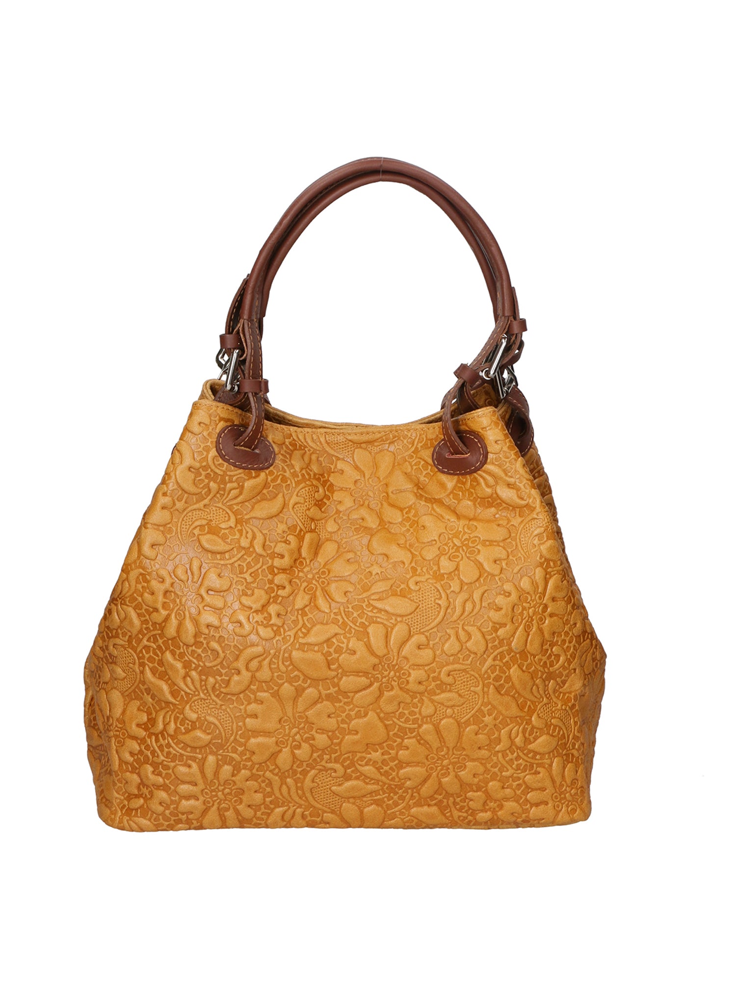 Elenia Borsa a mano da donna Vera pelle 80049-031 CUOIO SCURO Gave Lux