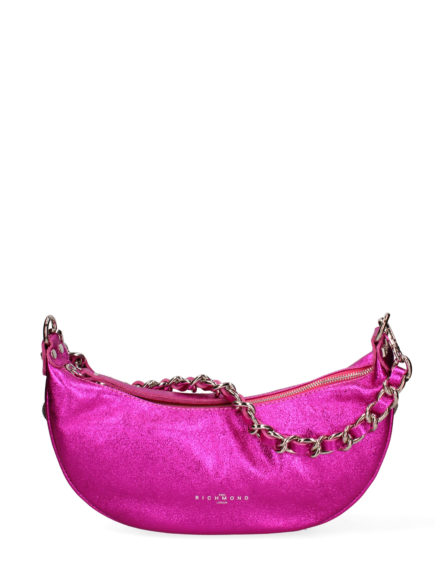 Borsa a spalla da donna Vera pelle dollaro metallizzata JR-W-1047-FUXIA LAMINA John Richmond