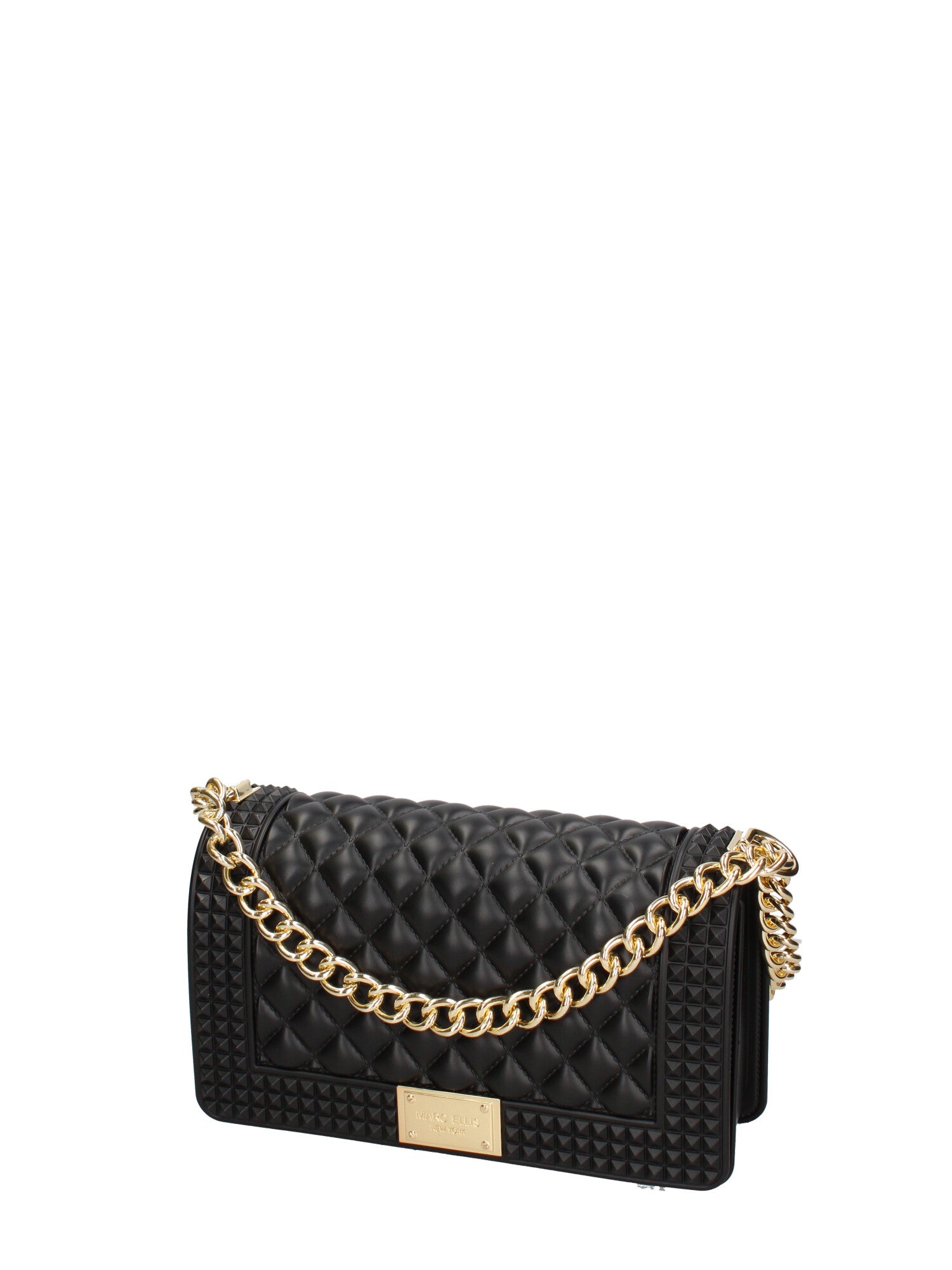 Borsa a mano donna 100% gomma FLAT PENKA M-BLACK-GOLD Marc Ellis