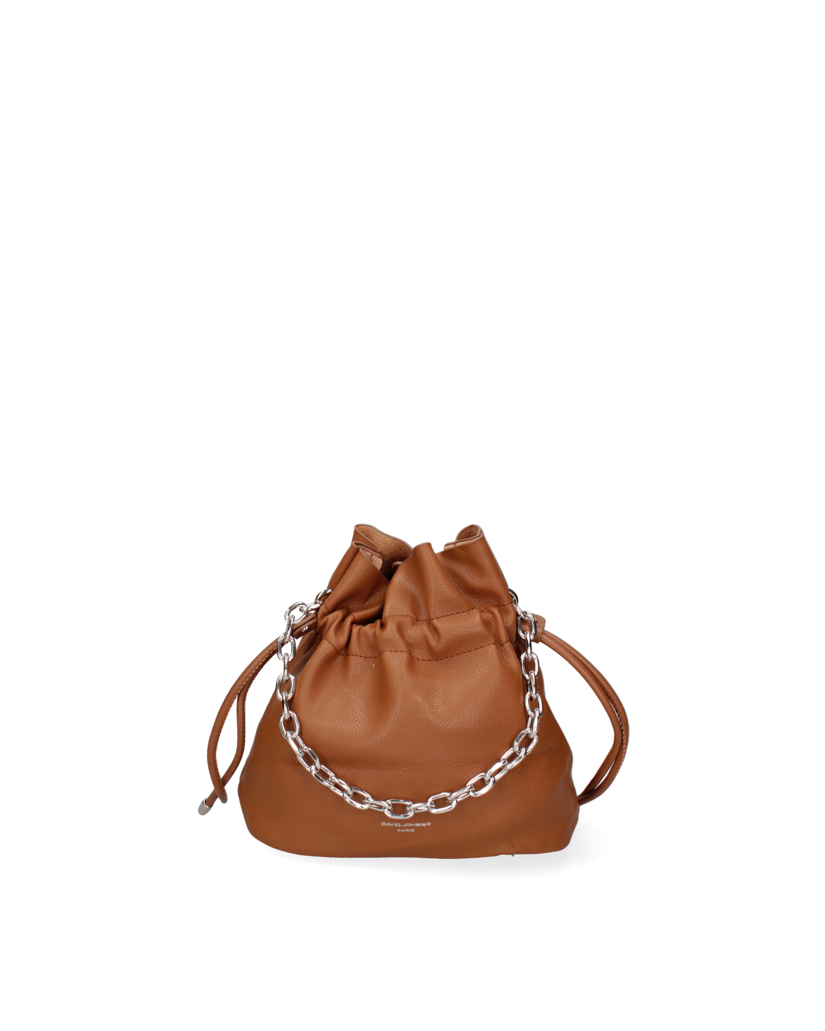 Borsa a secchiello da donna 100% PVC F6717-1-COGNAC David Jones