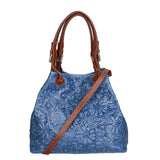Elenia Borsa a mano da donna Vera pelle 80049-012 BLU JEANS Gave Lux