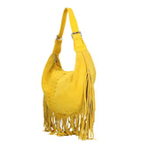 Zefira Borsa a spalla da donna Pelle Scamosciata 8630-GIALLO YELLOW Gave Lux