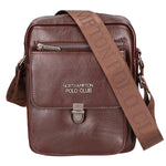 Borsa a tracolla uomo in pelle PU Casual PCL3083-BROWN Northampton Polo Club