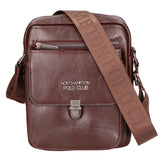 Borsa a tracolla uomo in pelle PU Casual PCL3083-BROWN Northampton Polo Club