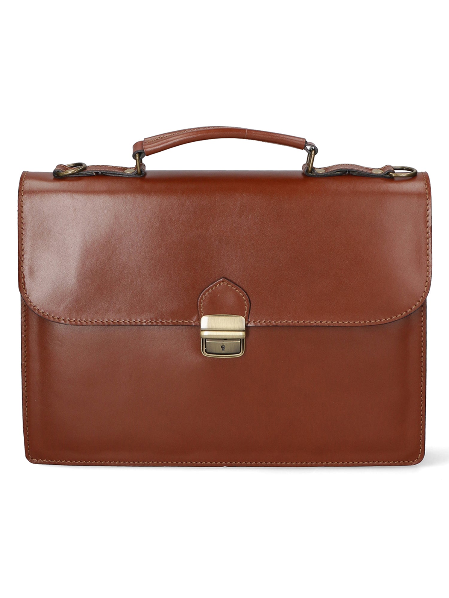 Dafne Borsa da lavoro unisex Vera pelle 7004-MARRONE Gave Lux