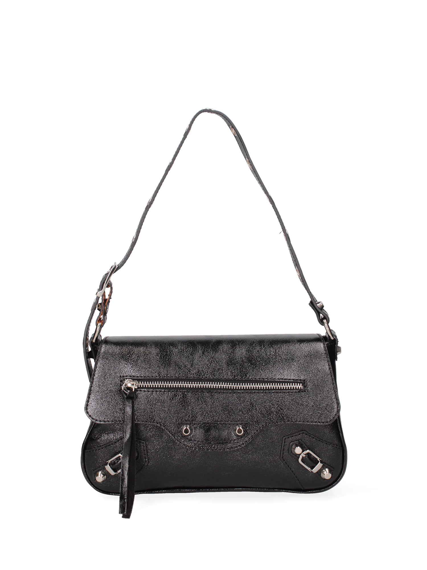 Borsa a spalla da donna Vera pelle 07234-L022 NERO Roberta Rossi
