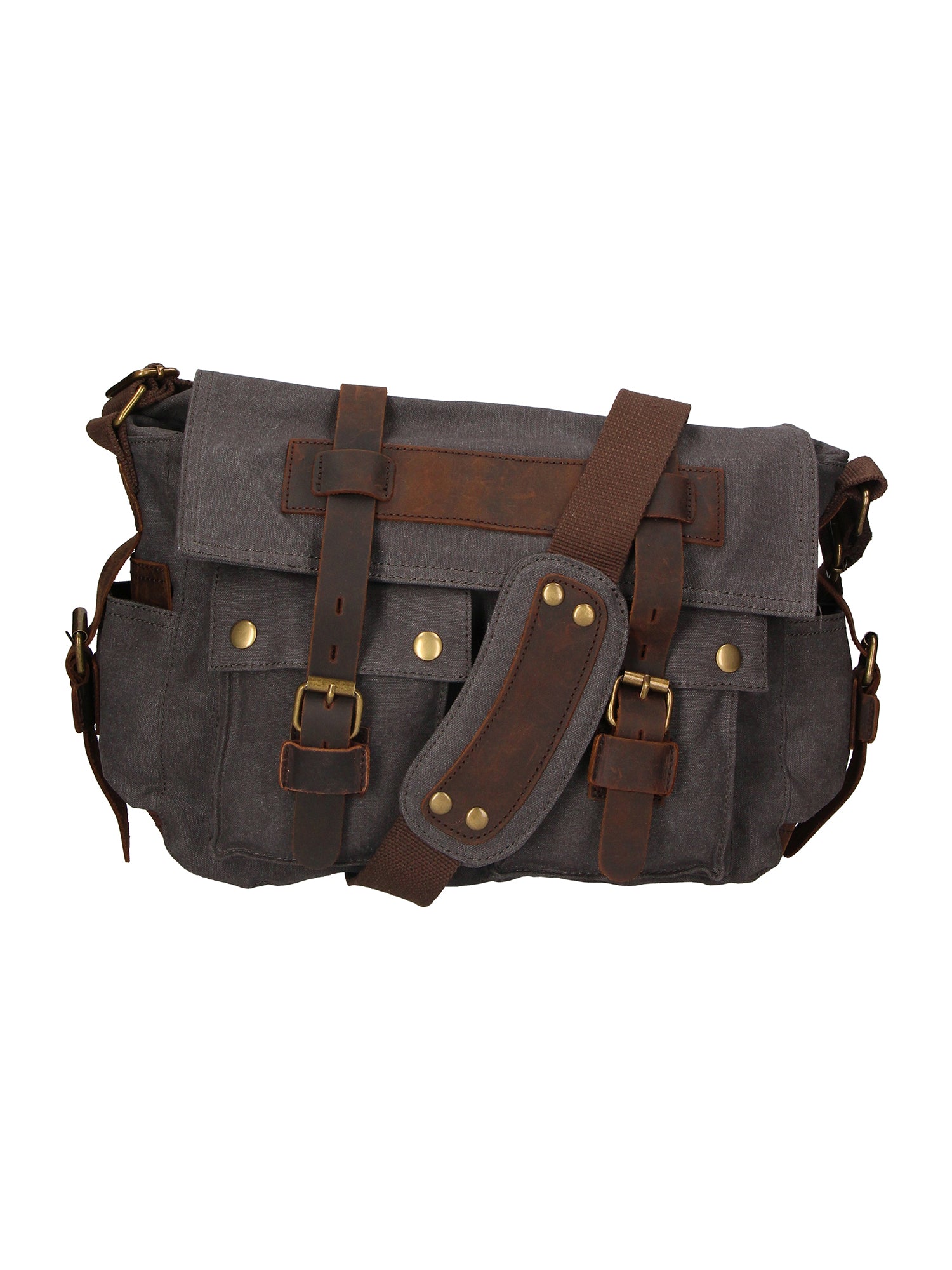 Melania Borsa a spalla unisex Canvas e vera pelle ZG3016-NERO BLACK Gave Lux