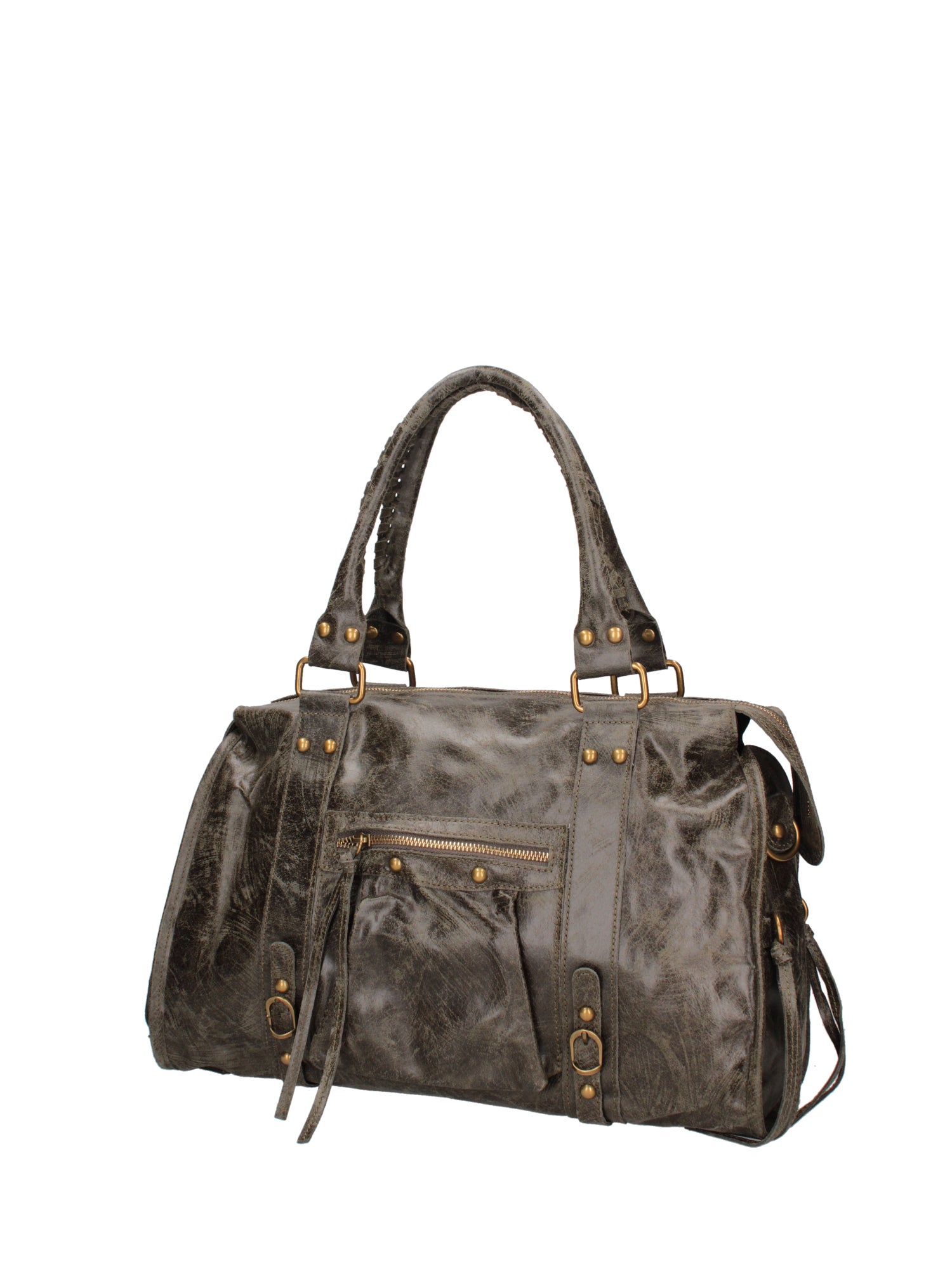Elara Borsa a spalla da donna Vera pelle 06090-049 VERDE MILITARE SCURO Gave Lux