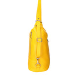 Vera pelle 07135-D04 GIALLO Borsa a spalla convertibile Anjelica Viola Castellani