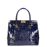 Delfina Borsa a mano da donna Vera pelle 7742-C26 BLU SCURO Gave Lux