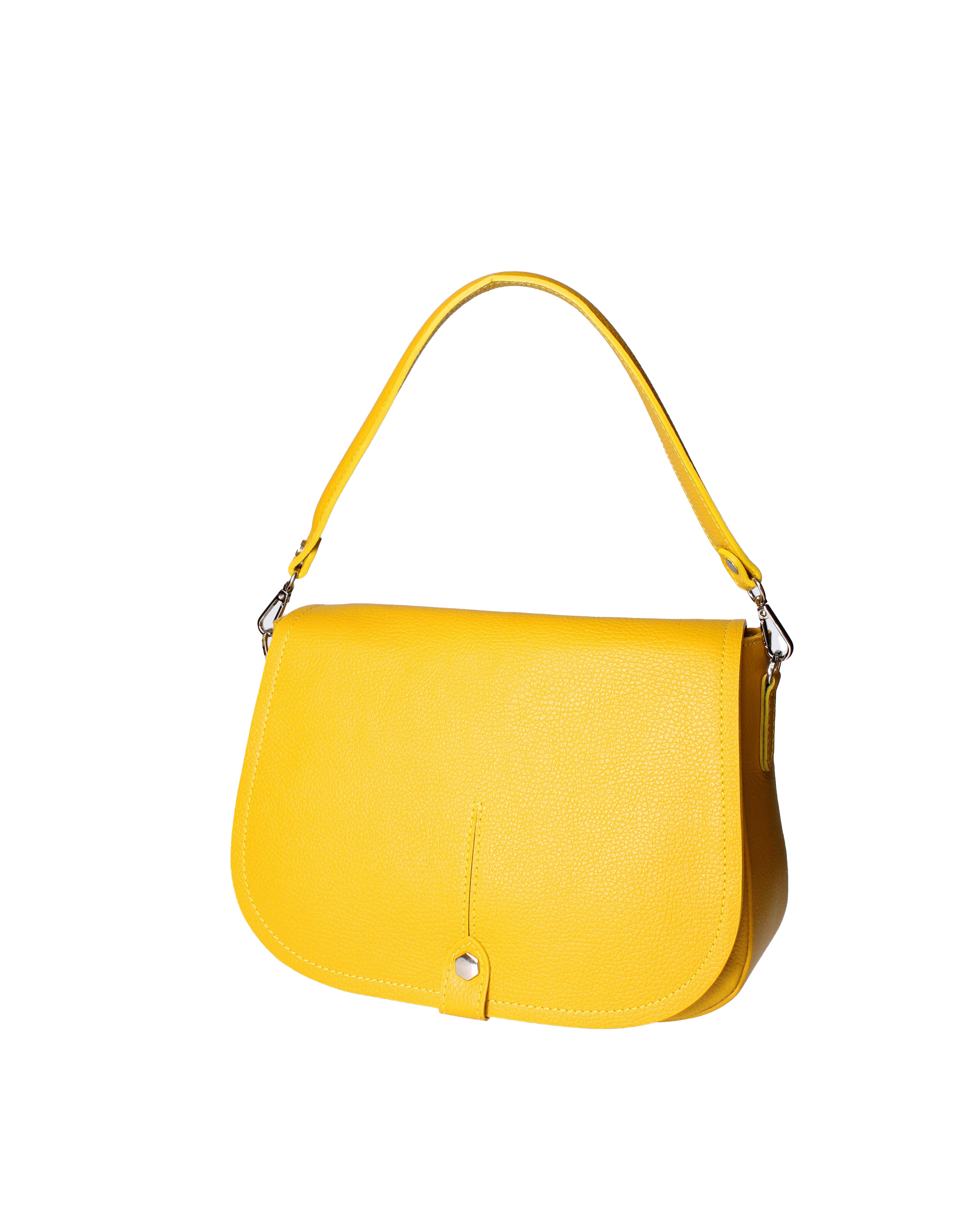 Sabina Borsa a spalla da donna Vera pelle 07139-D04 GIALLO Viola Castellani