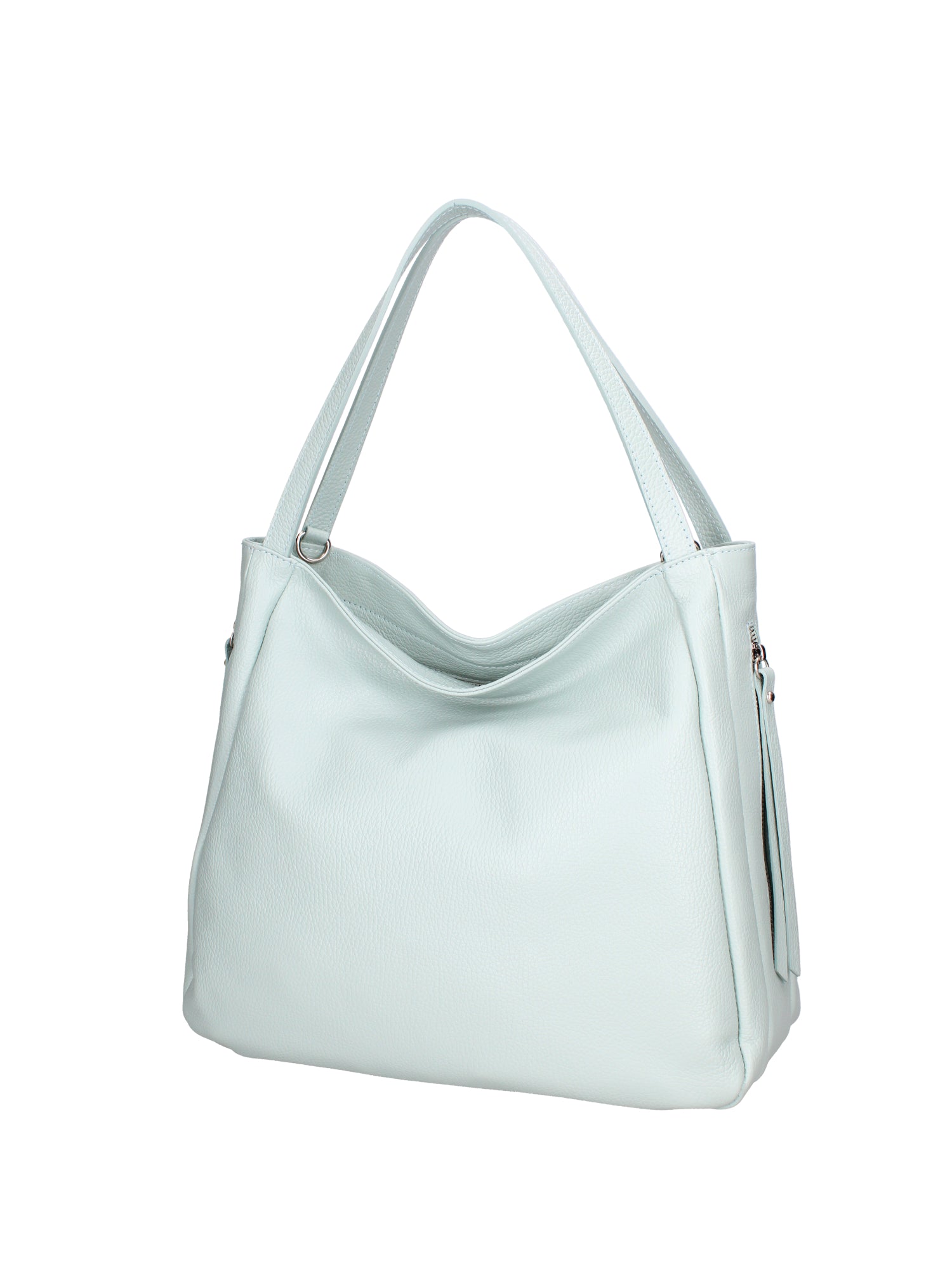 Borsa a spalla da donna Misto pelle e tessuto 07155-D102 CIELO Roberta Rossi