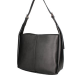 Borsa a spalla da donna Misto pelle e tessuto 07157-D28 NERO Roberta Rossi