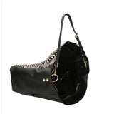 Asia Borsa a spalla da donna Vera pelle 05475-ZEBRA BIANCO NERO Gave Lux