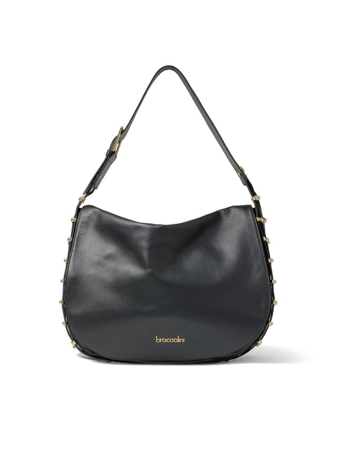 Eridana Ultra Borsa a spalla da donna 100% pelle B17222-NERO