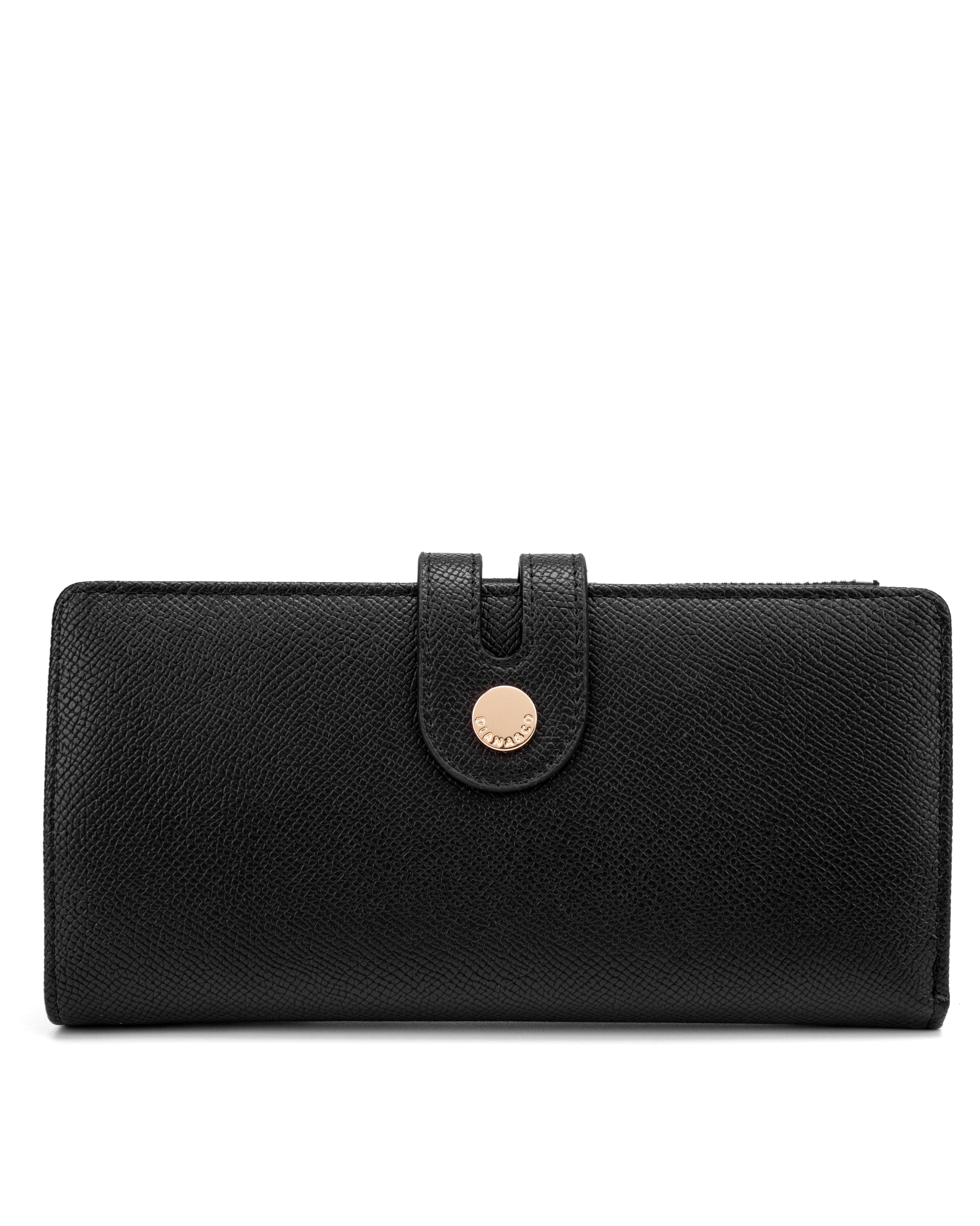 Portafoglio da donna 100% pelle vegana PU 798-3PT-BLACK Diana&co
