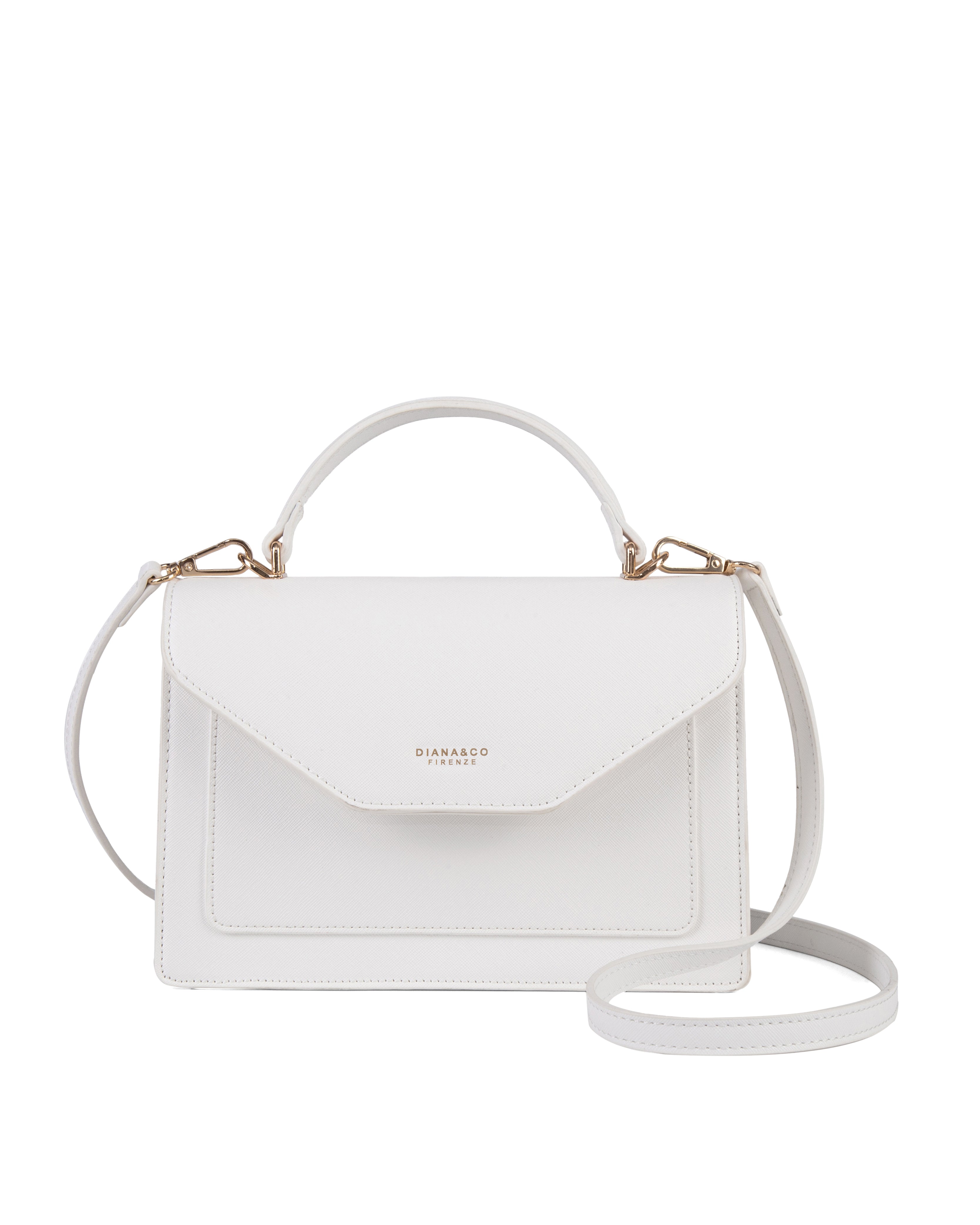 Borsa a mano da donna 100% pelle vegana PU 700-2PT-WHITE Diana&co