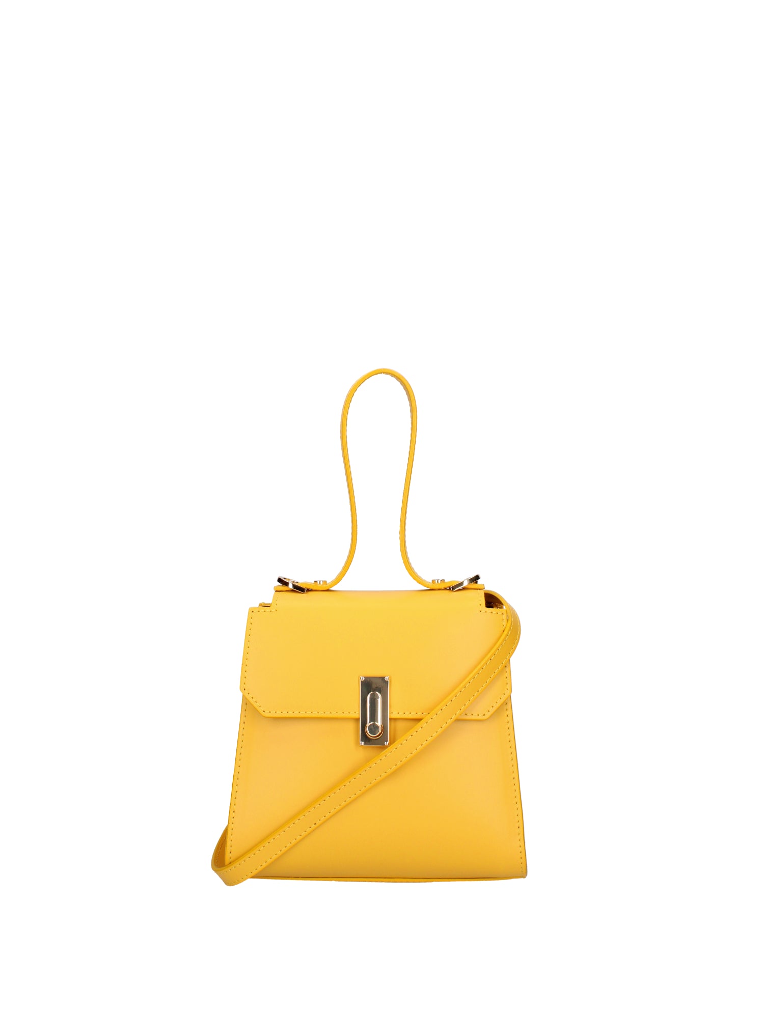 Borsa a mano da donna 100% pelle 07204-L224 GIALLO Viola Castellani
