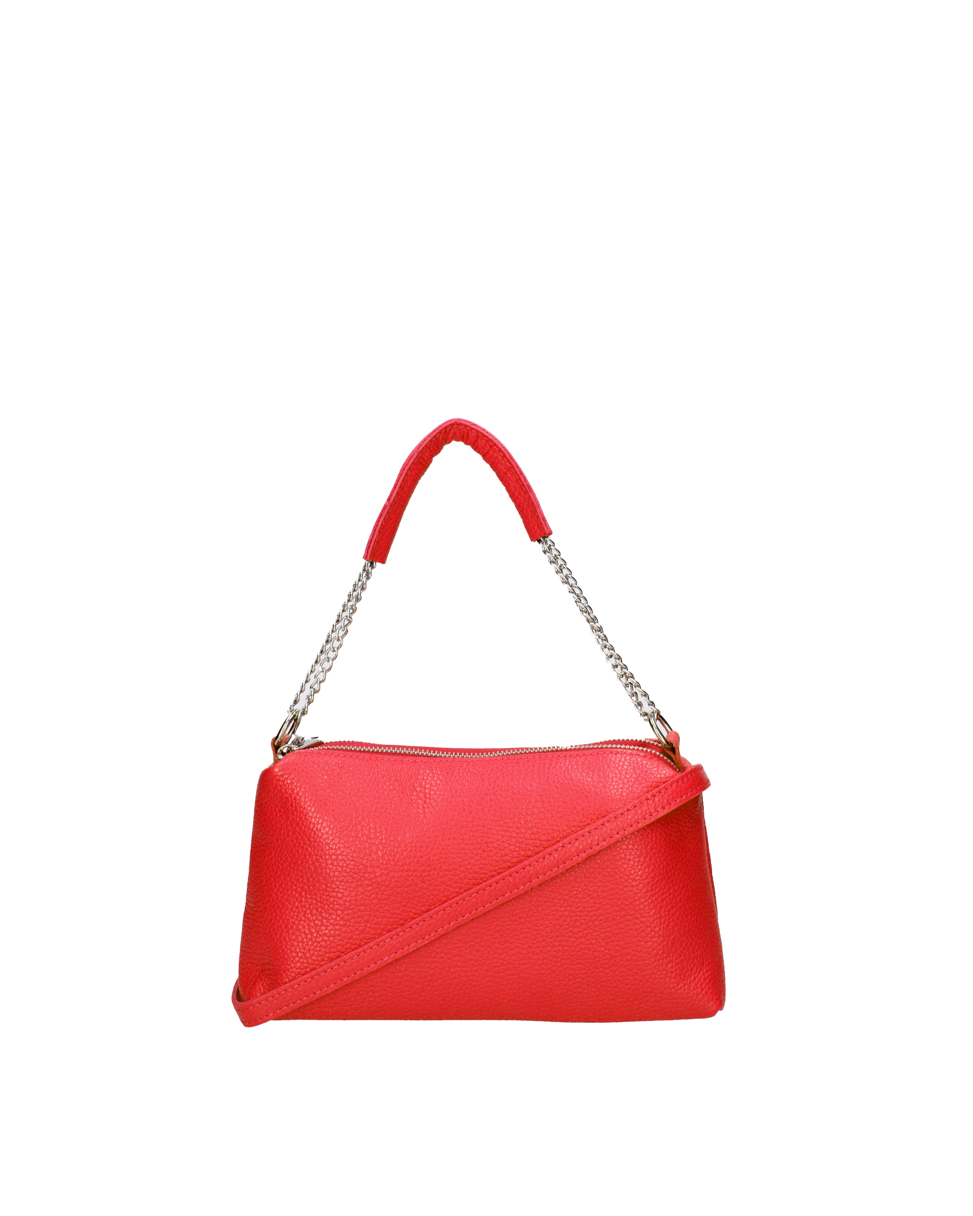 Borsa a spalla da donna Vera pelle 07141-D58 ROSSO FUOCO Viola Castellani