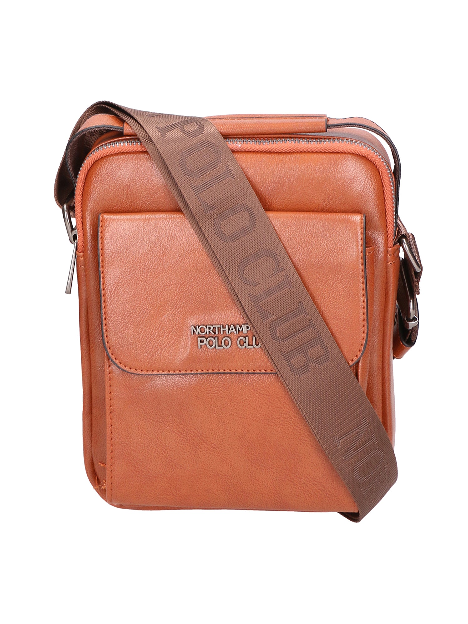Borsa a tracolla uomo 100% pelle PU PCL3104-BROWN Northampton Polo Club