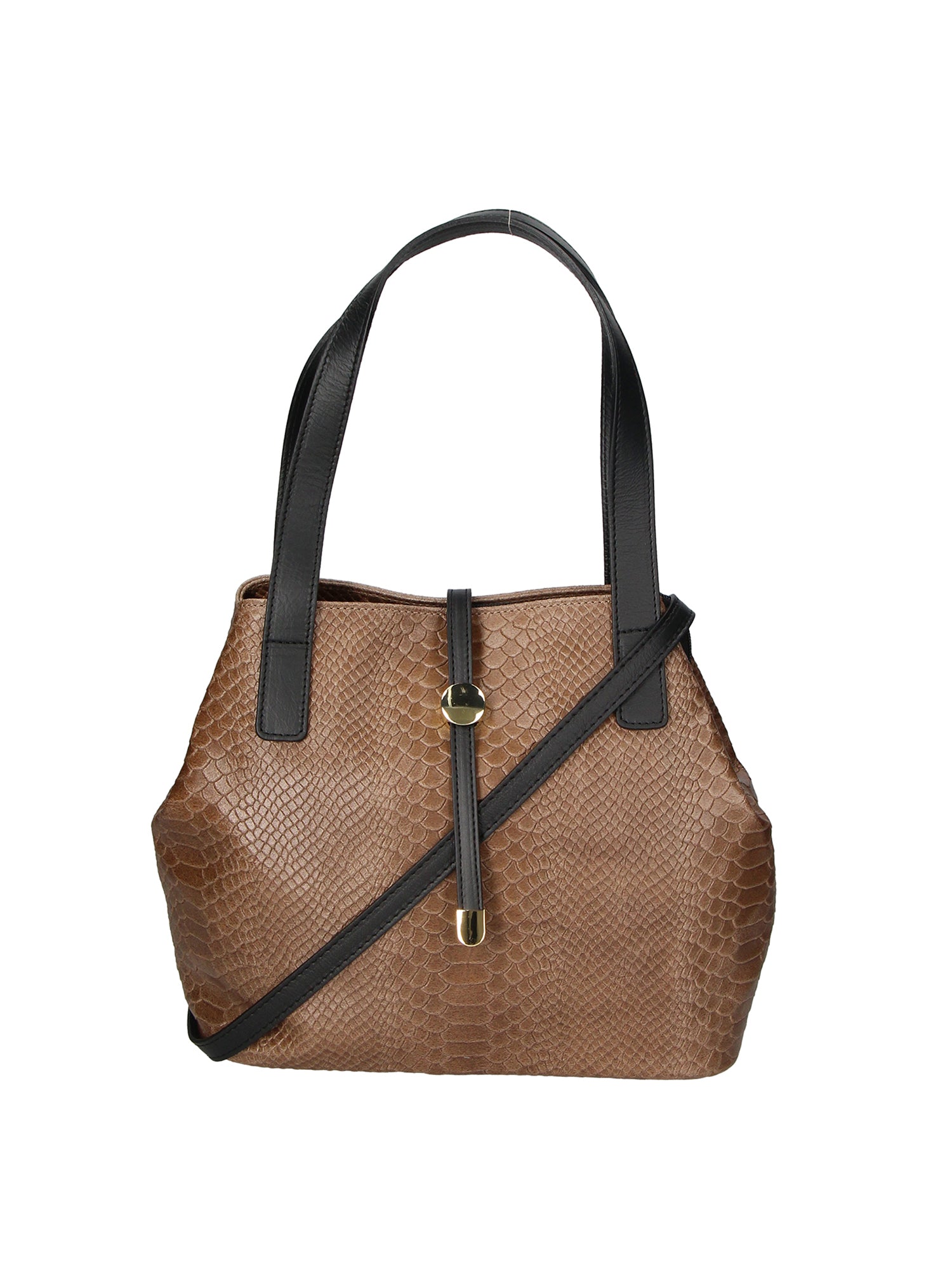 Clarissa Borsa a mano da donna Vera pelle 5276-009 TAUPE SCURO Gave Lux