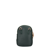 Borsa a tracolla donna Ecopelle e zip 601-1-GREEN Diana&co