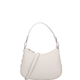Borsa a spalla da donna 100% pelle ruga 07241-L119 GRIGIO CHIARO Roberta Rossi