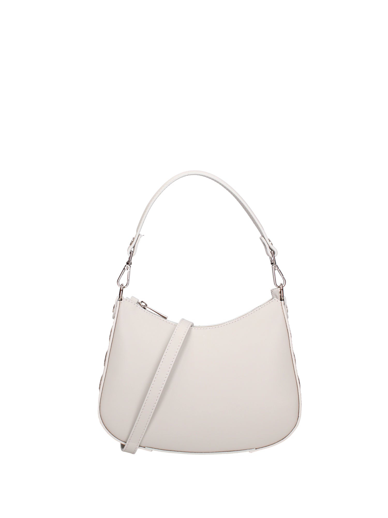 Borsa a spalla da donna 100% pelle ruga 07241-L119 GRIGIO CHIARO Roberta Rossi