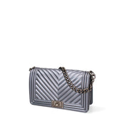 Borsa a mano da donna 100% Pvc FLAT-M 24-GUN METAL - BRUSH CDF Marc Ellis