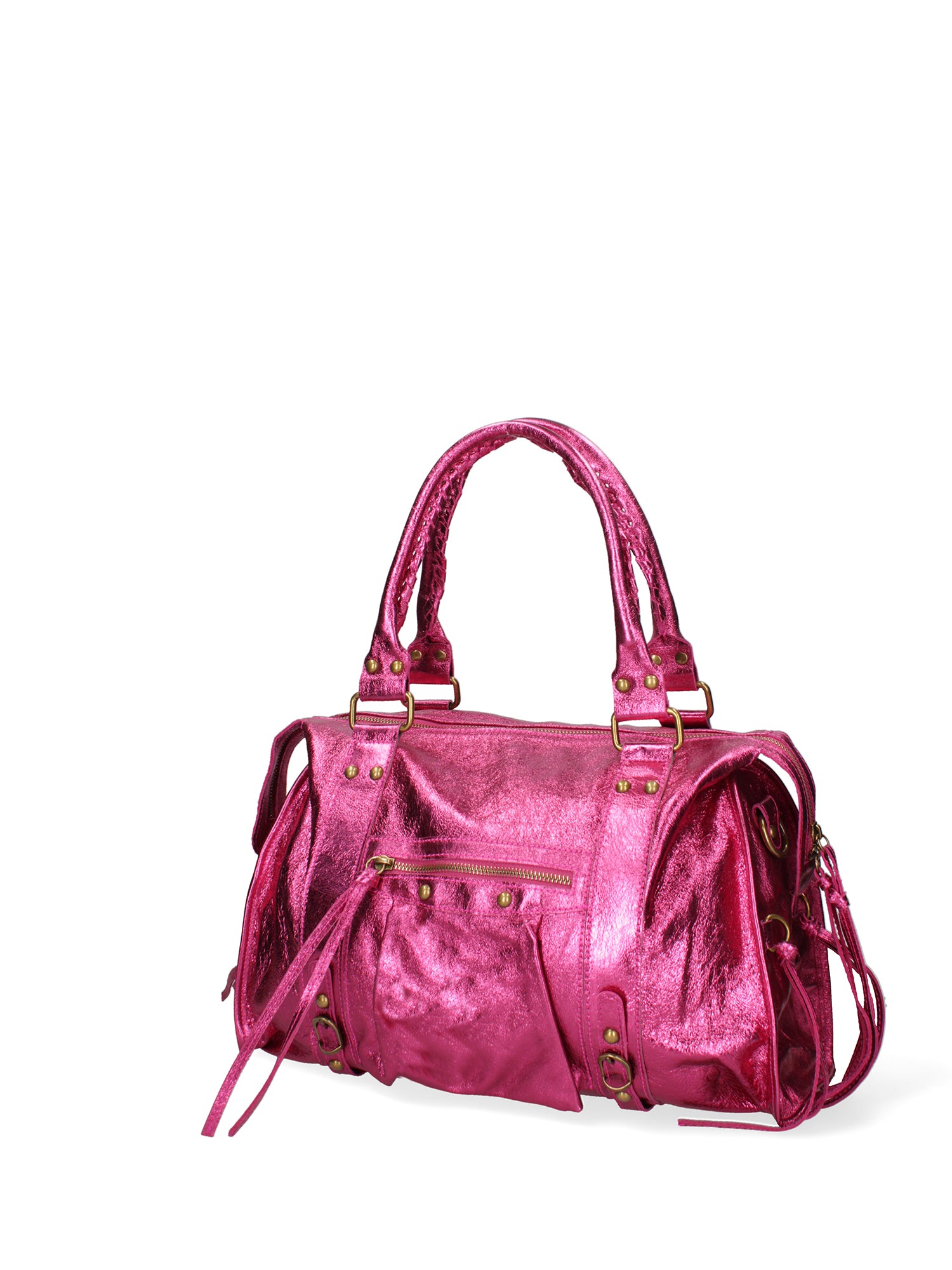 Novara Borsa a spalla da donna Vera pelle 06090 LM-L023 FUXIA Gave Lux
