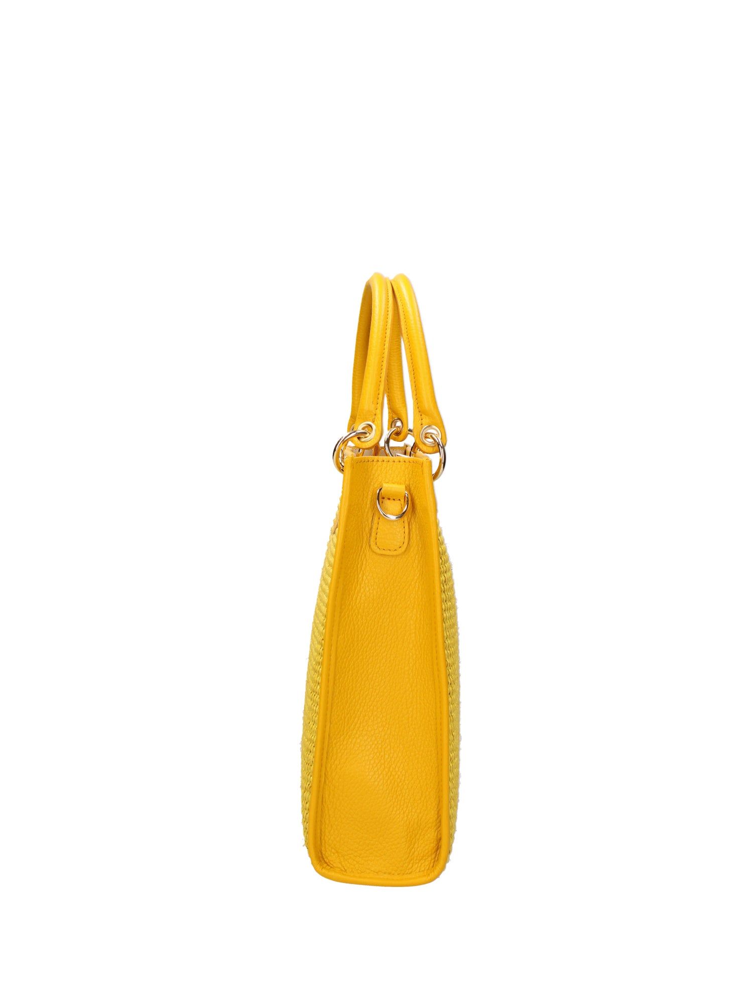 Borsa a mano da donna Misto pelle e tessuto 07149-D04 GIALLO Roberta Rossi
