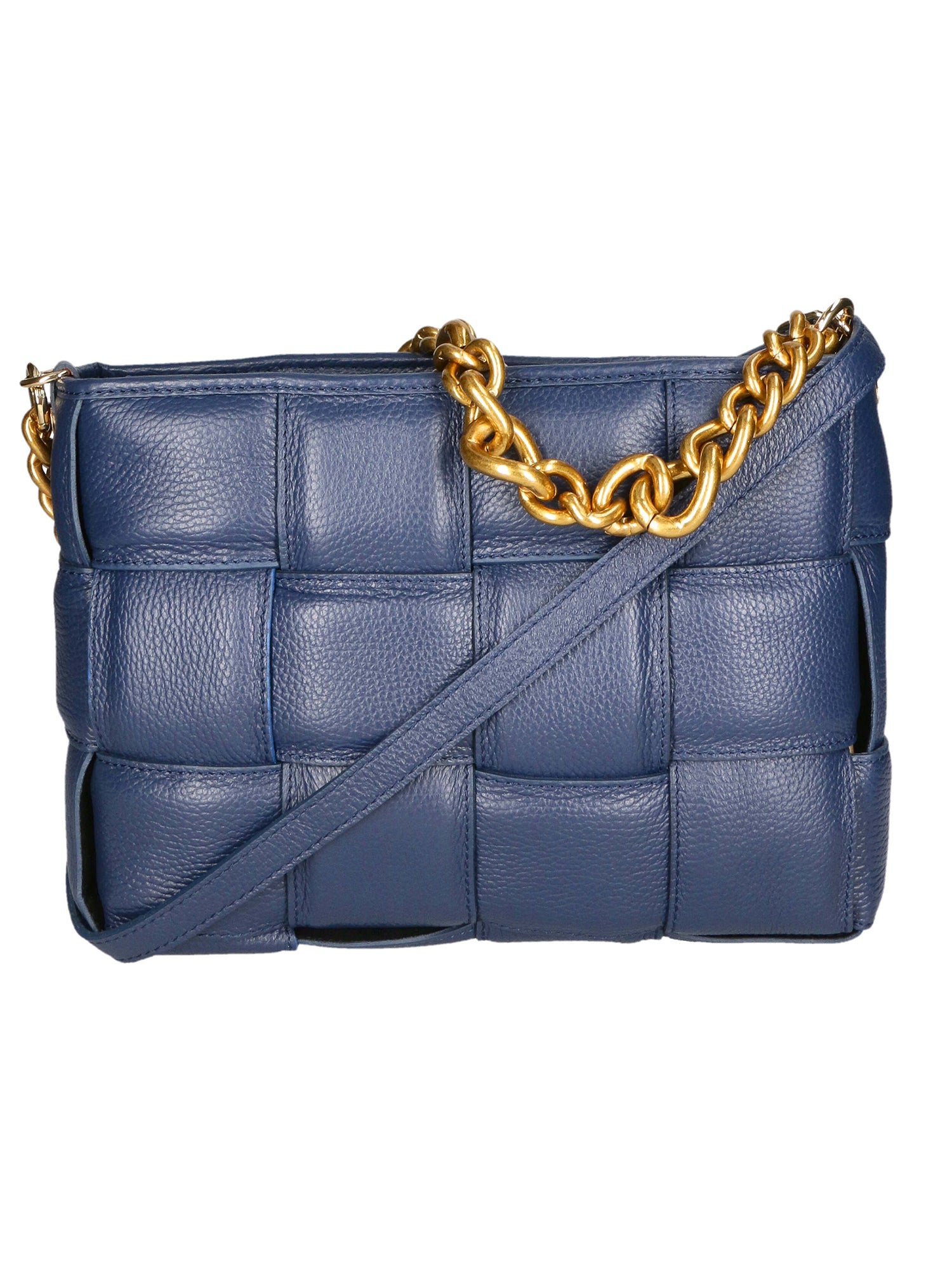 Agostina Borsa a mano da donna Vera pelle 04691-D24 BLU BLUE Gave Lux