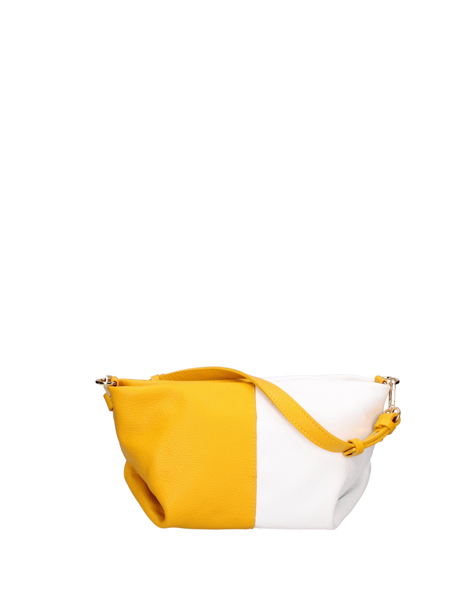 Borsa a spalla da donna Vera pelle 07165-D04 GIALLO+BIANCO Roberta Rossi