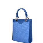 Borsa a mano da donna Misto pelle e tessuto 07149-D22 BLUETTE Roberta Rossi