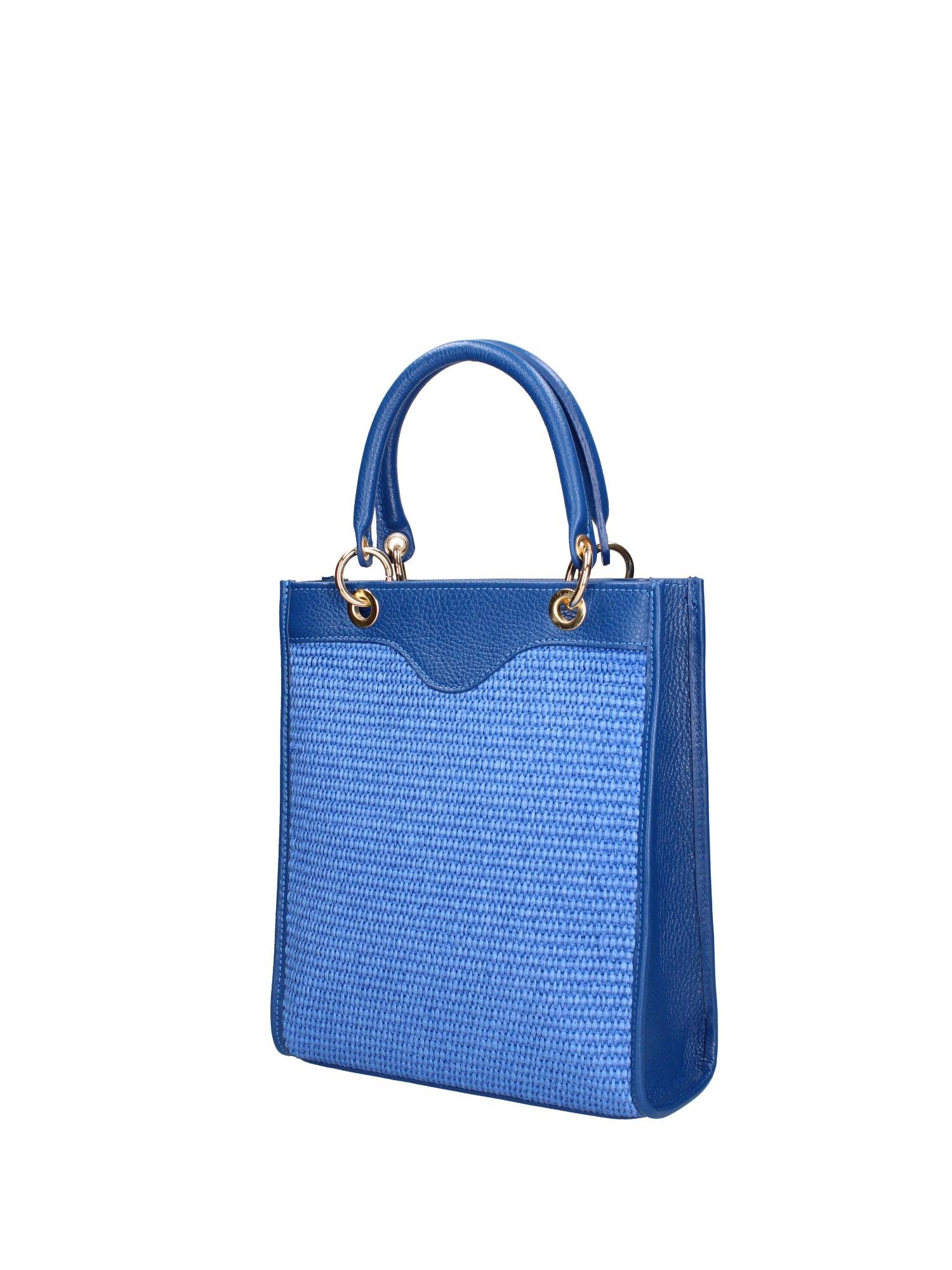 Borsa a mano da donna Misto pelle e tessuto 07149-D22 BLUETTE Roberta Rossi
