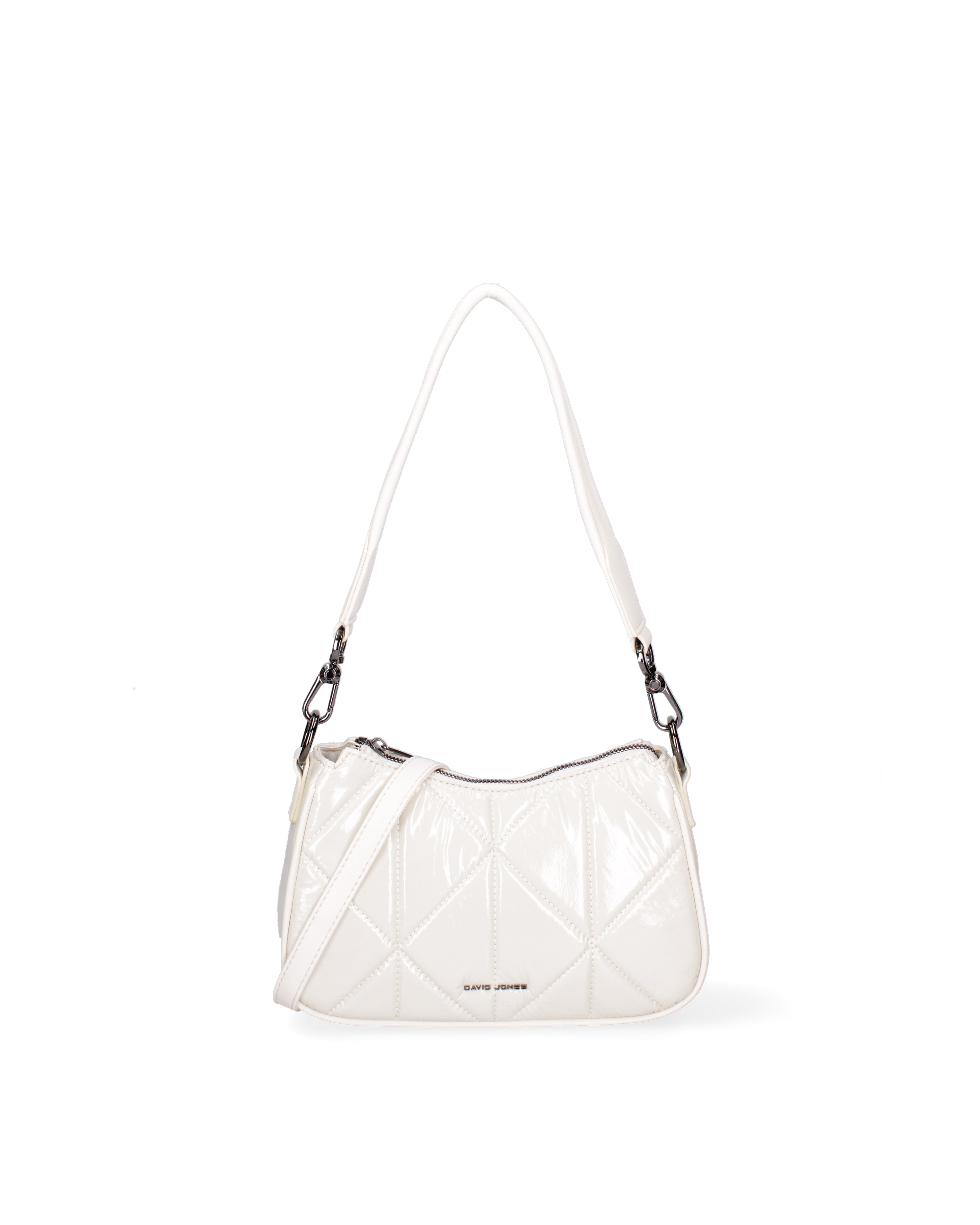 Borsa a spalla unisex Nylon e ecopelle F6716-2-IVORY David Jones