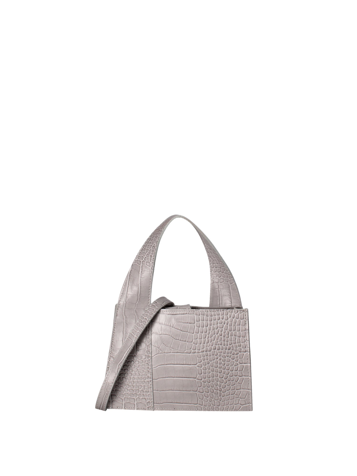 Borsa a mano da donna Vera pelle effetto cocco 07220-C16 GRIGIO Roberta Rossi