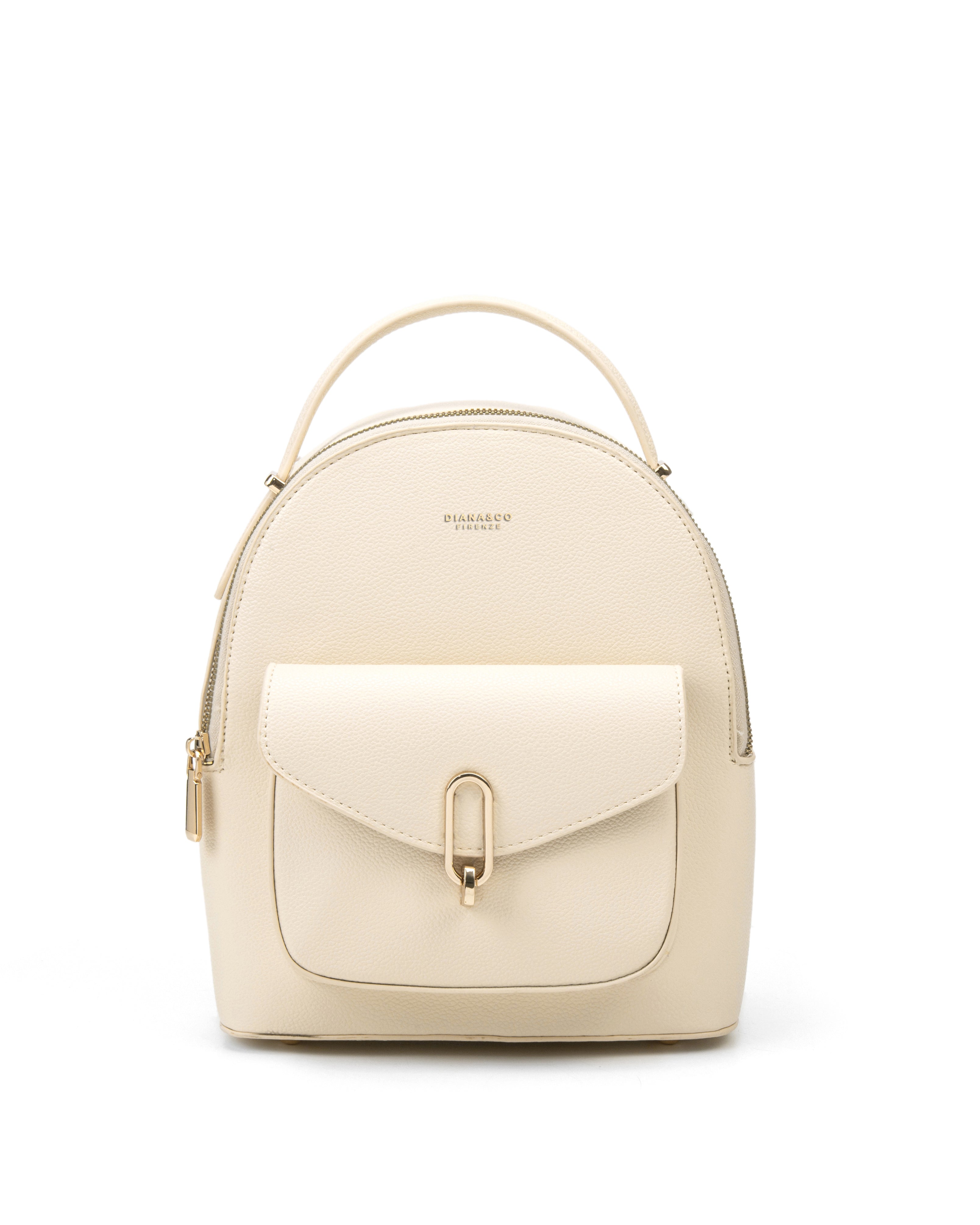 Zaino da donna in pelle vegana Casual 712-3PT-BEIGE Diana&co