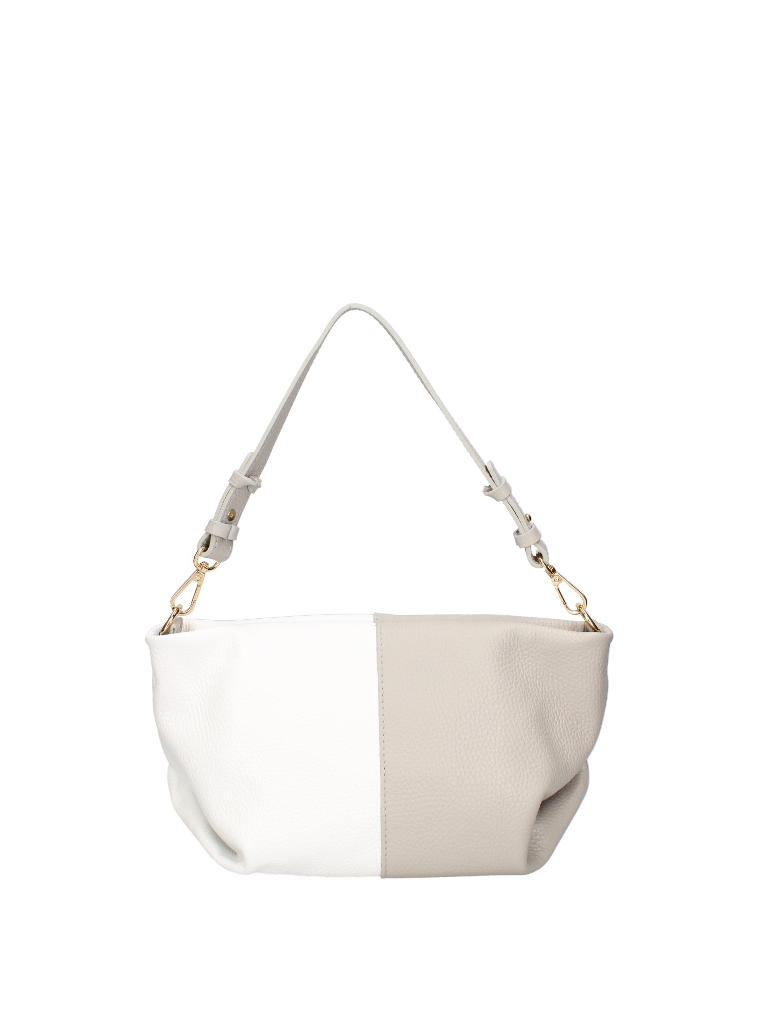 Borsa a spalla da donna Vera pelle 07165-D86 GRIGIO+BIANCO Roberta Rossi