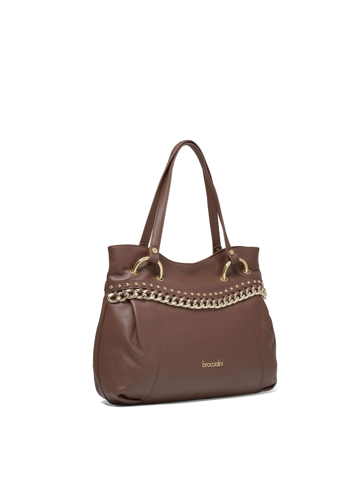 Evanthe Lux Borsa a spalla da donna 100% pelle B16982-MARRONE Braccialini