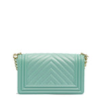 Borsa a mano da donna 100% Pvc FLAT S-VERDE ACQUA + LIGHT GOLD Marc Ellis