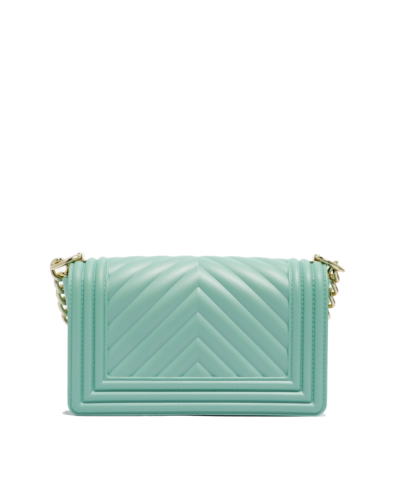 Borsa a mano da donna 100% Pvc FLAT S-VERDE ACQUA + LIGHT GOLD Marc Ellis